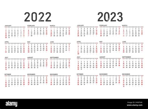 Calendario Para 2022 Y 2023 Calendario Sobre Fondo Blanco El
