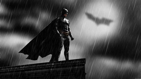 Batman Rooftops Rain Bat Signal Messenjahmatt People Wallpapers Hd Desktop And Mobile