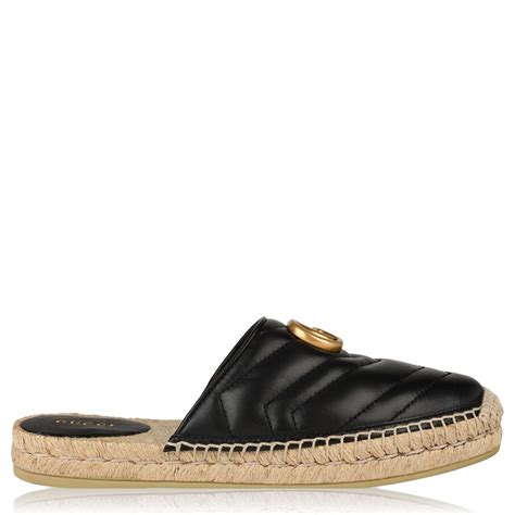 Gucci Womens Leather Gg Espadrille Espadrilles Flannels