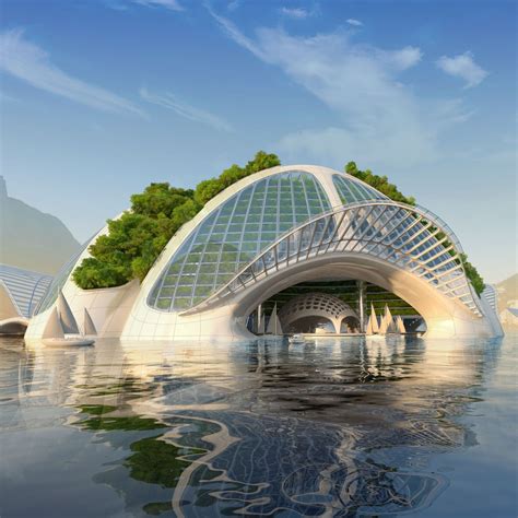 Aqua House Futuristic Schwimmende Architektur Unterwasserstadt