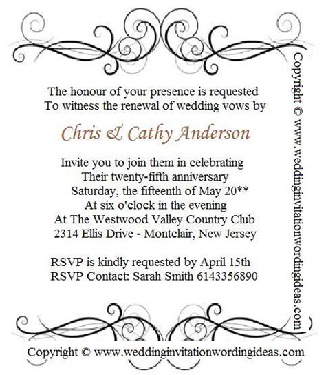 25th Wedding Invitation Wording How To Write Creative And Memorable