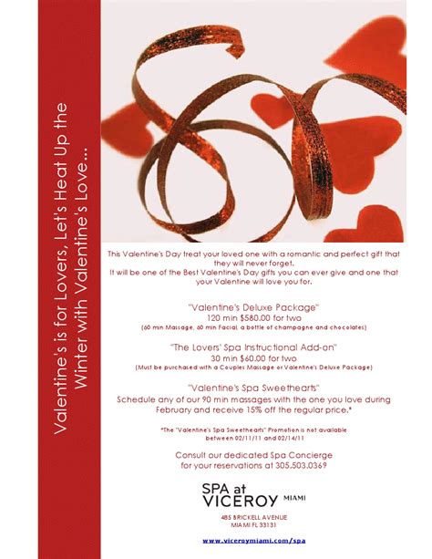 Valentines Day At The Spa At Viceroy Miami Premier Guide Miami