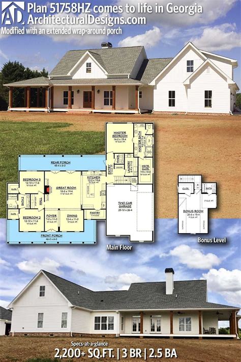 Luxury Farmhouse Plans One Story 2000 Sq Ft Home Design Modern