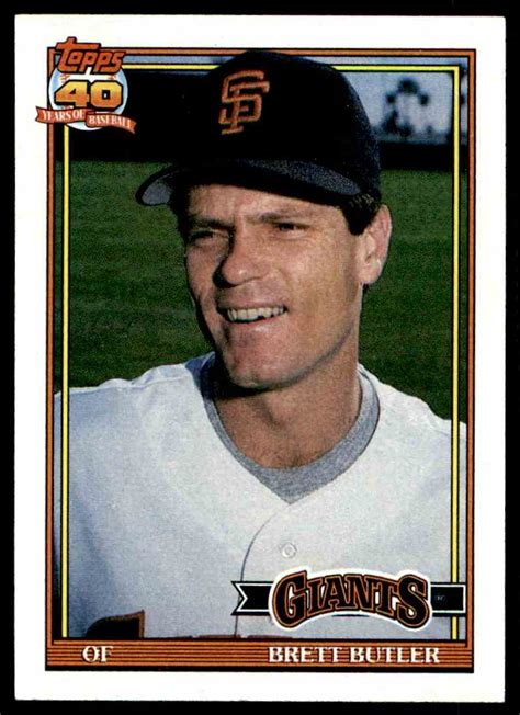 Brett butler baseball stats with batting stats, pitching stats and fielding stats, along with uniform numbers, salaries, quotes, career stats and biographical data presented by baseball almanac. 1991 Topps 40 Years Of Baseball Brett Butler #325 on Kronozio