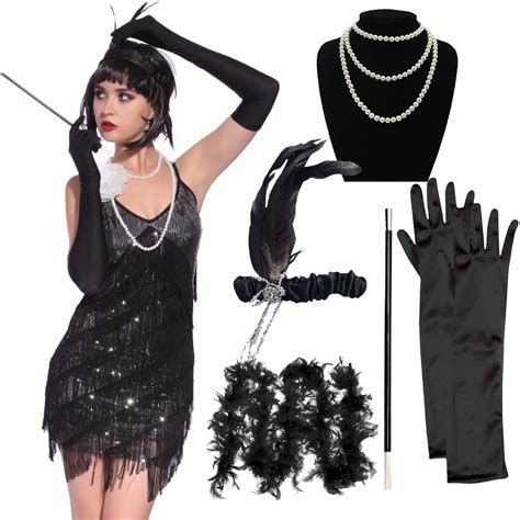 1920s Flapper Girl Costume Outfit Charleston Gangster Gatsby Roaring