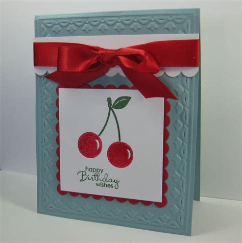 Cherry Birthday Wishes Card Su Button Buddies By Barb Mann Cute Cards Diy Cards Diy