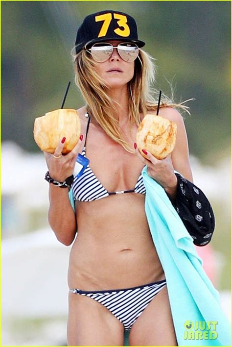 Heidi Klum Rocks Tiny Bikini Collection On Tropical Vacation Photo