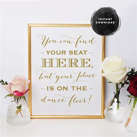 Printable Wedding Find Your Seat Sign Place Card Sign Escort Etsy