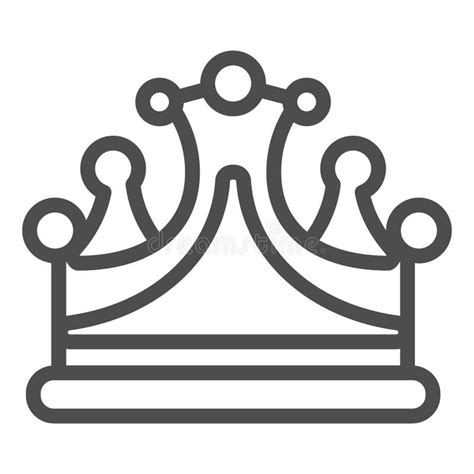 Crown Line Icon Royal Decoration Vector Illustration Isolated On White