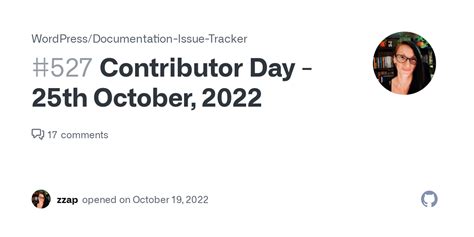 Contributor Day 25th October 2022 · Issue 527 · Wordpress