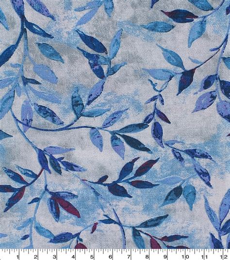 Keepsake Calico Cotton Fabric Blue Vintage Leafy Vine Joann