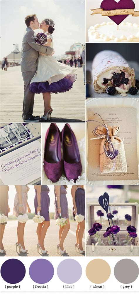 Purple Grey Wedding Colors Autumn Wedding