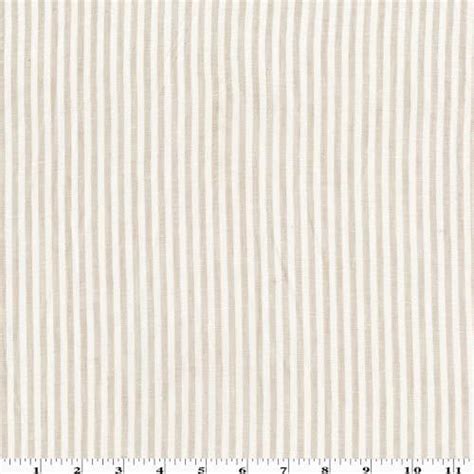 Sand Beige White Stripe Linen Blend Fabric By The Yard