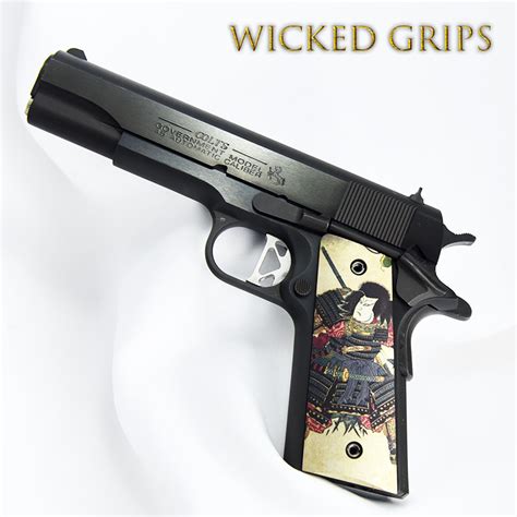 Custom 1911 Pistol Grips Thin Samurai Wicked Grips Custom Handgun Pistol Grips