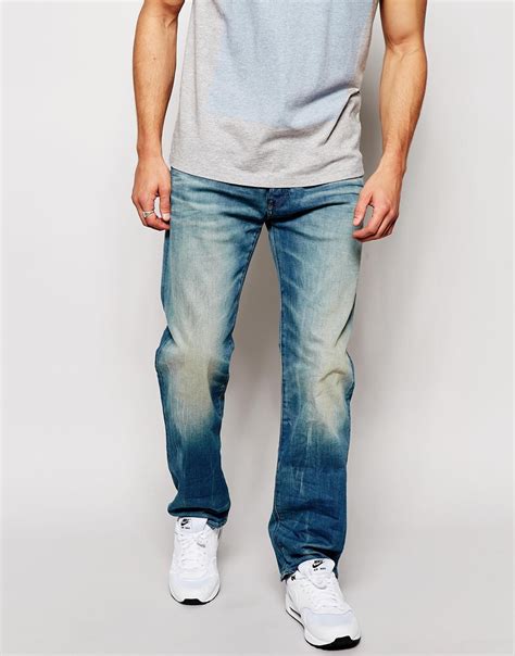 G Star Raw Jeans 3301 Loose Fit Cyclo Stretch Light Aged In Blue For