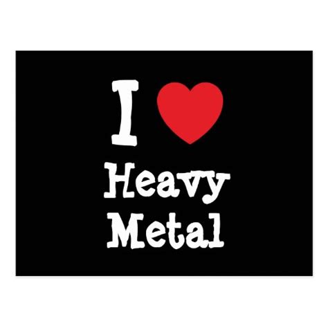 i love heavy metal heart custom personalized postcard zazzle