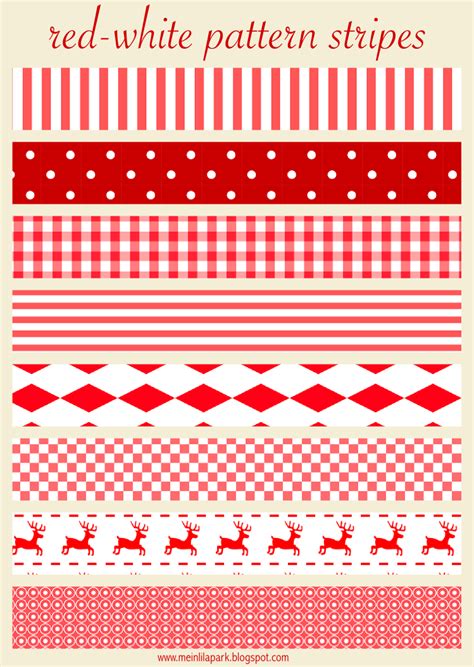 Free Printable Red And White Christmas Scrapbooking Stripes