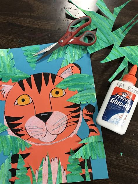 Elements Of The Art Room Kindergarten Tiger Collage Tiger Painting