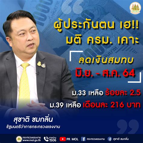 อย่างไรก็ตาม คาดว่าการลดอัตราเงินสมทบเป็นระยะเวลา 3 เดือน (ตั้งแต่เดือน ม.ค. สำนักงานประกันสังคมจังหวัดแม่ฮ่องสอน - Posts | Facebook