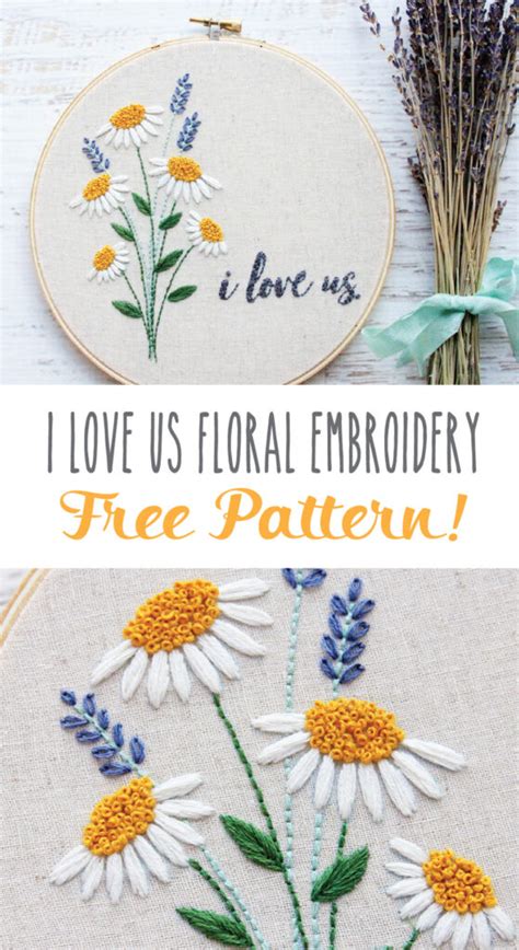 2,000+ vectors, stock photos & psd files. I Love Us Free Floral Embroidery Pattern | Embroidery Pattern