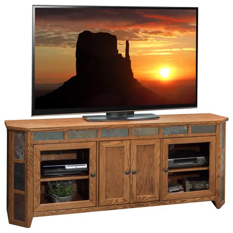 Legends Furniture Oak Creek 72 Tv Console With Tile Insterts Vandrie