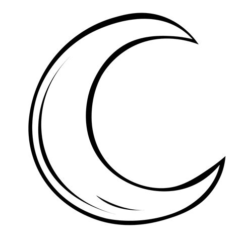 Black And White Hand Drawn Crescent Moon Vector Illustration 20919869