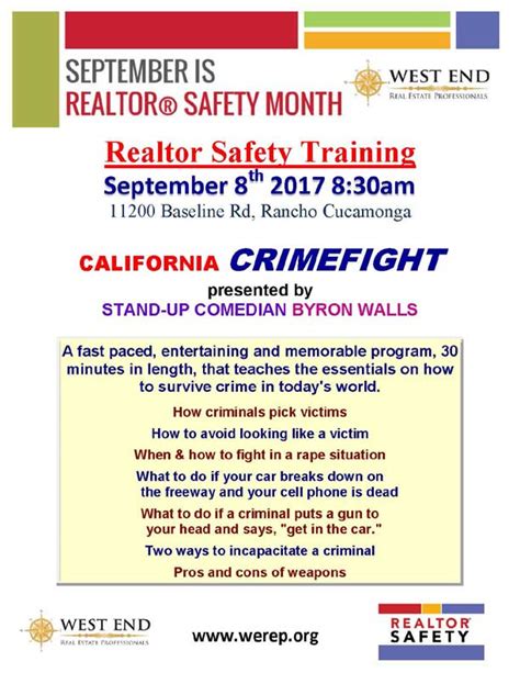 September Is Realtor Safety Month September 8 2017
