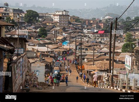 View Over The Slums Of Freetown Sierra Leone West Africa Africa