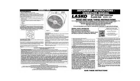Lasko 3520 Cyclone 20 in. Power Circulator Fan Manual | Manualzz