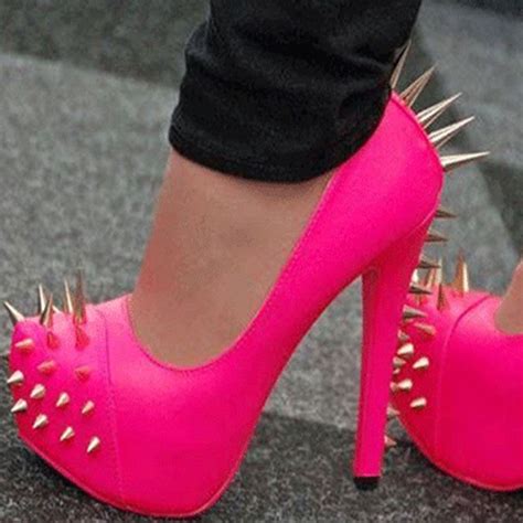 Shoespie Cool Show Chic Rose Rivets Platform Heels Heels Fashion