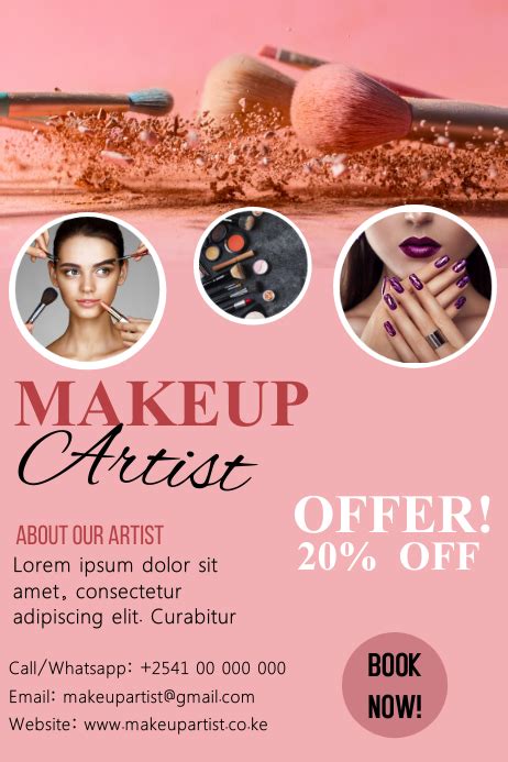 Makeup Artist Poster Design Template Postermywall