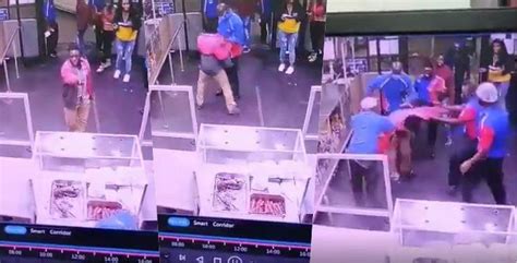 cctv captures moment workers beat up customers for being rude video