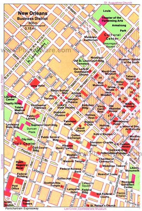 New Orleans Garden District Map Map Of New Orleans Business District PlanetWare New