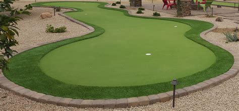Kit accessories, such as pins and edge liners, give a backyard putting green a more genuine flavor. Backyard Putting Greens: Scottsdale | Desert Crest LLC