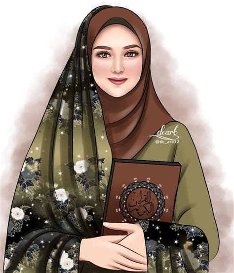 Beautiful Muslim Woman Cartoon Celebrating Diversity And