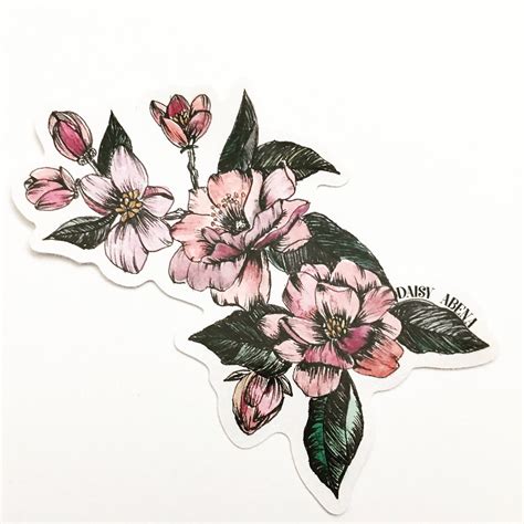 Floral Stickers| Stickers | Illustration Stickers | Vinyl Stickers | Laptop Stickers | Flower ...