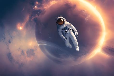 Astronaut Drifting Through Space · Creative Fabrica