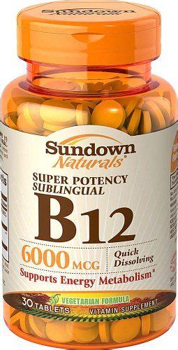 Sundown Naturals B 12 1500 Mcg Time Release Tabs 60 Ct Vitamins For