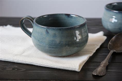 Ceramic Soup Bowl With A Handle Soup Mug Etsy