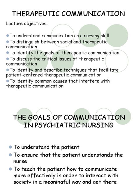 Therapeutic Communication Powerpoint Self Awareness Nonverbal