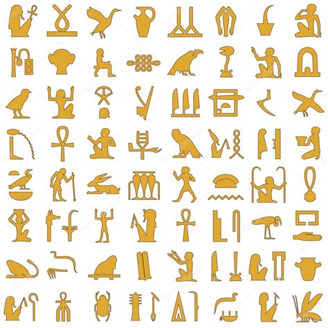 Egyptian Hieroglyphs Decorative Set 1 — Stock Vector © Artyup 26858897
