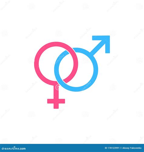 Male And Female Symbols Gender Sex Symbol Or Symbols Of Men And Women Icon Logo Flat In Blue