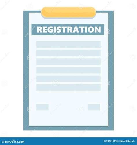 Registration Data Icon Cartoon Vector User Form Stock Vector