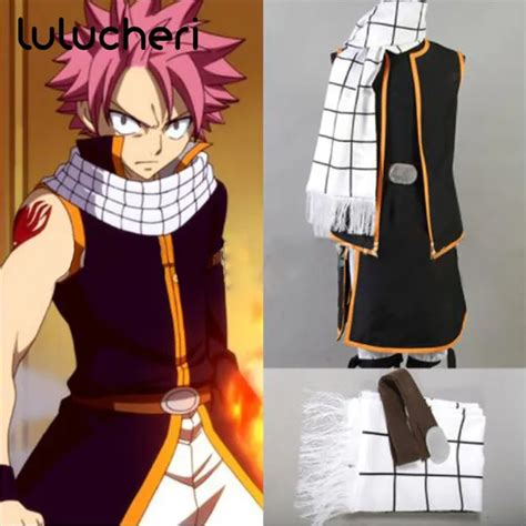Fairy Tail Natsu Dragneel Cosplay Costume Full Set With Scarf In Movie