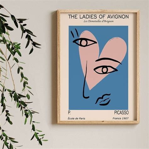 The Ladies Of Avignon By Picasso Poster Picasso Artwork Etsy