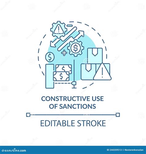 Constructive Use Of Sanctions Turquoise Concept Icon Stock Vector