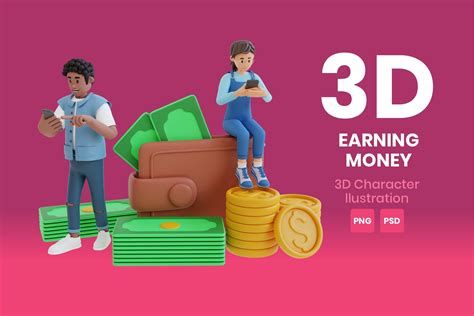 Earning Money 3d Character Illustration Graphic By Imoogigraphic