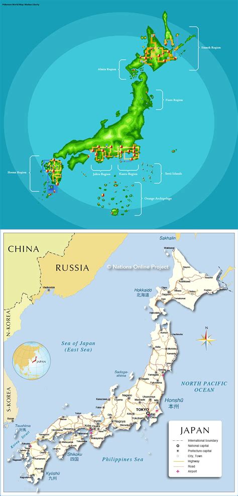 Map Of Japan By Region Japan Region Terrain Map In Adobe Illustrator