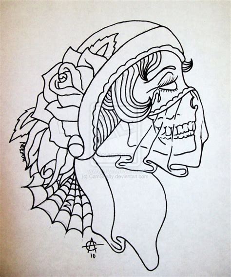 Gypsy Woman Sugar Skull Tattoo Design Tattoos Book 65000 Tattoos