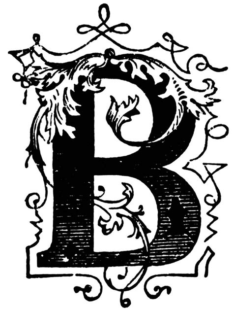 B Ornamental Letter Custom Art Clip Art Lettering